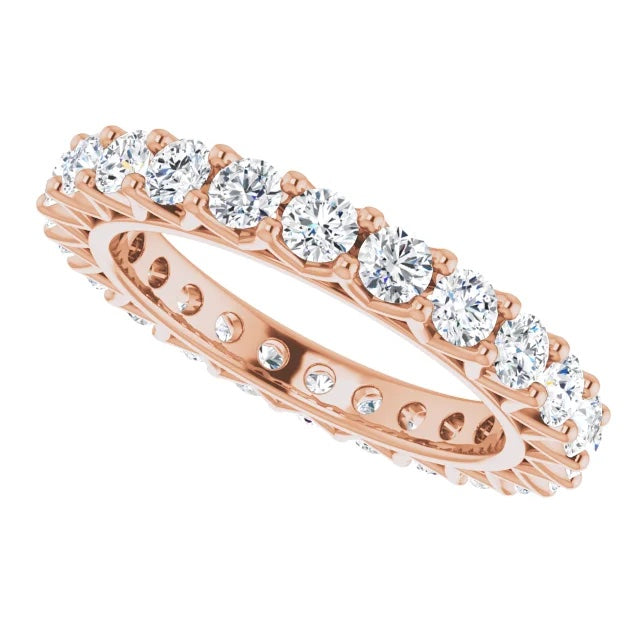 Round "V" Prong Eternity Band