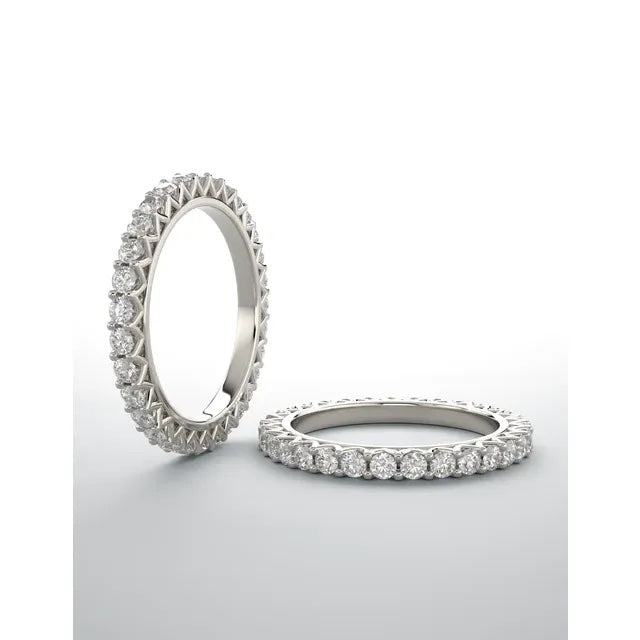 Round "V" Prong Eternity Band