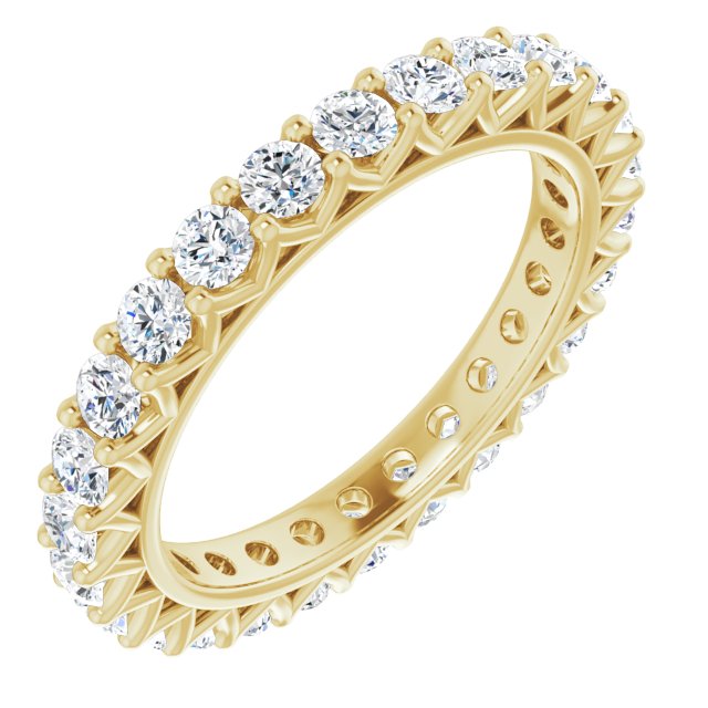 Round "V" Prong Eternity Band