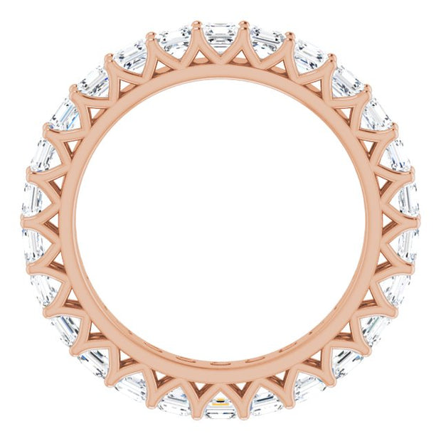 Fancy Cut "V" Prong Eternity Band