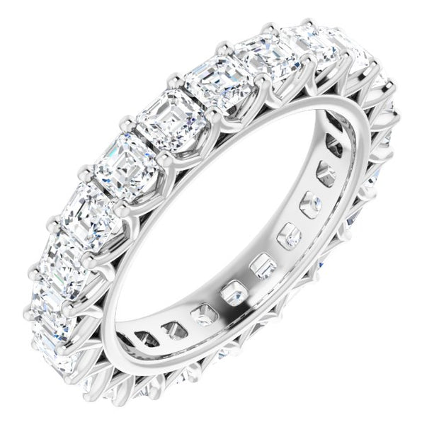 Fancy Cut "V" Prong Eternity Band