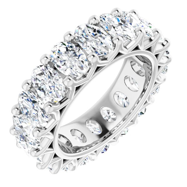 Fancy Cut "V" Prong Eternity Band