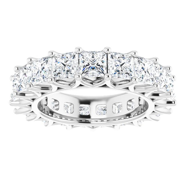 Fancy Cut "V" Prong Eternity Band