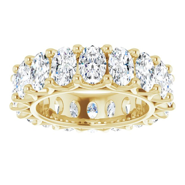 Fancy Cut "V" Prong Eternity Band