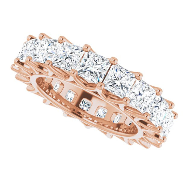 Fancy Cut "V" Prong Eternity Band