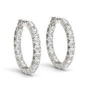 4 Prongs Inside Out Round Diamonds Hoop Earrings